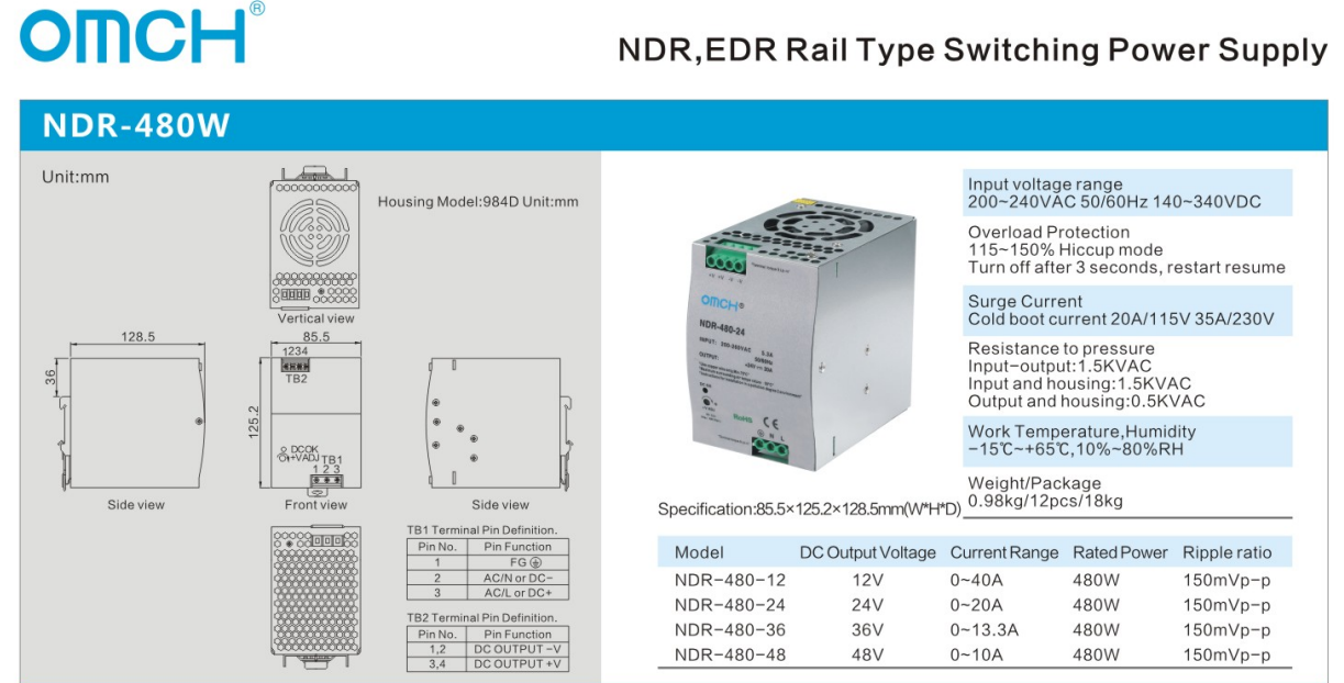24V DC PSU (Toiteplokk) OMCH