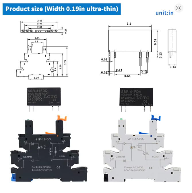 Slim tüüpi relee 24V DC